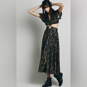 Free People Star Foil Jasper Foley Midi Dress